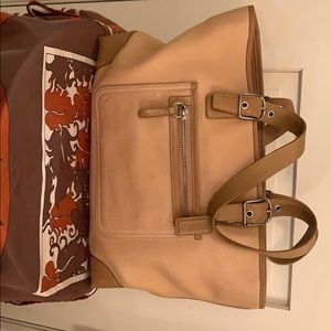 Authentic Coach tan leather satchel